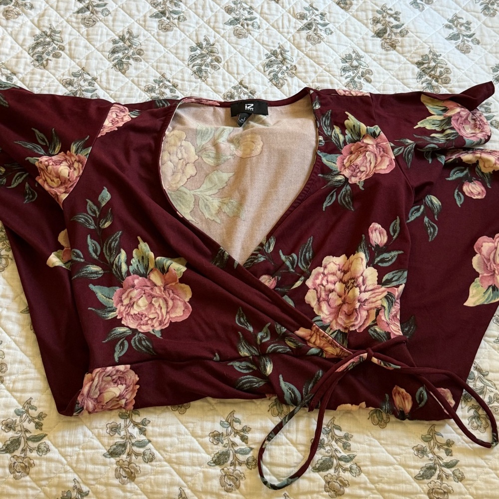 Floral Wrap Dress- Size Large